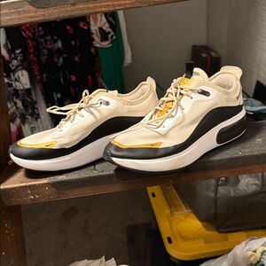 Nike Athletic Shoes in Cream, Black, and Yellow
